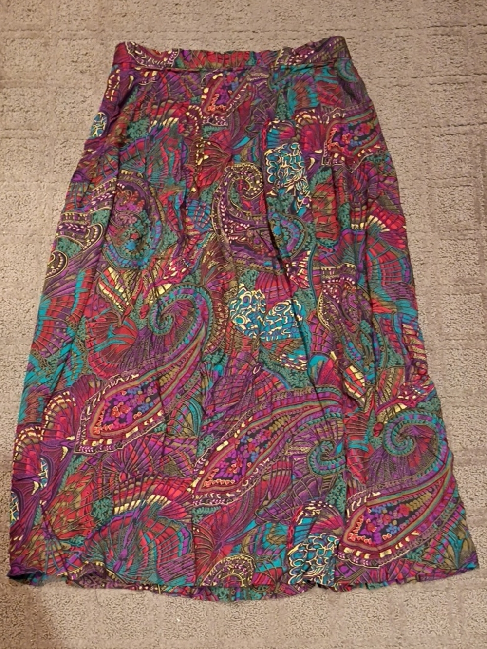 Bohemian Purple Paisley Maxi Skirt
